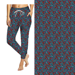 Blue and red flowers full jogger
