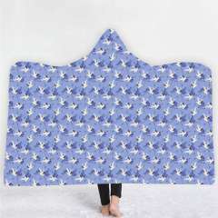 White crane and blue background Hoodie Blanket
