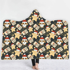 Dog and star print Hoodie Blanket