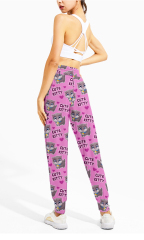 Cute kitty print yoga pants