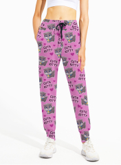 Cute kitty print yoga pants