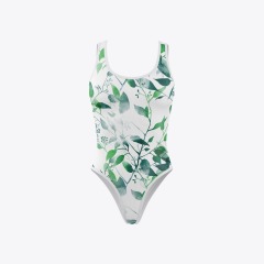 White Background Green Leaves Bodysuits
