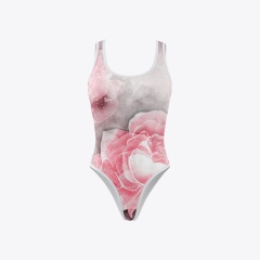 White Background Pink Flower Bodysuits