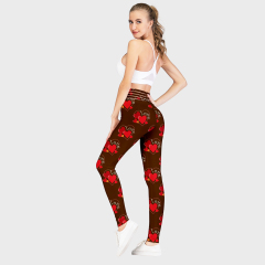 Brwon love print leggings