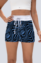 tie die women printed shorts with solid waist