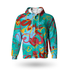 Printed zipper sweatshirts hoodies