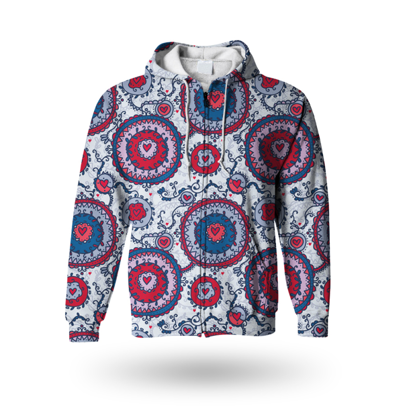 Printed zipper sweatshirts hoodies