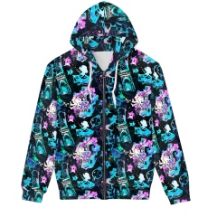 Full print zip hooded hoodie