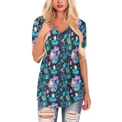 Women's V-neck top with long swing