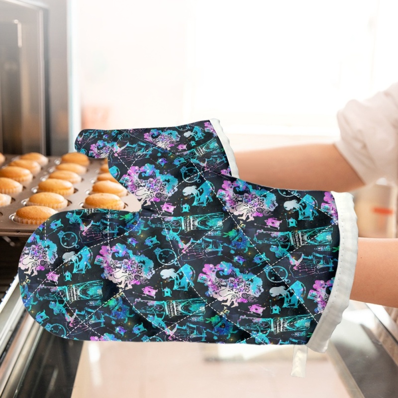Microwave Oven Gloves + Cushion Set (Off-White Edging)