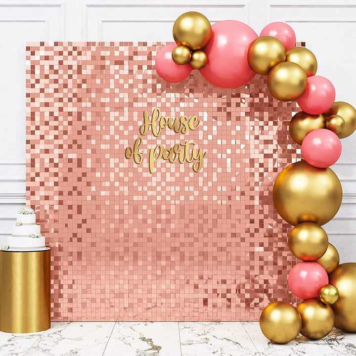 Rose Gold Sequin Shimmer Wall Panels (Pack of 30)for Birthday ...