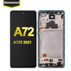 OLED Assembly With Frame For Samsung Galaxy A72 (A725 / 2021) (Premium Quality) (Awesome Blue)