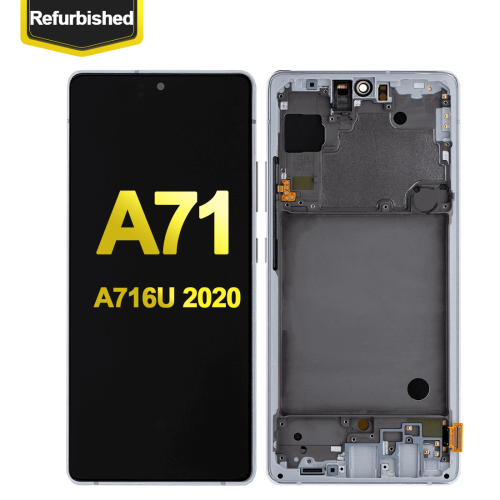 OLED Assembly With Frame For Samsung Galaxy A71 5G (A716U / 2020) (Premium Quality) (Prism Cube Silver)