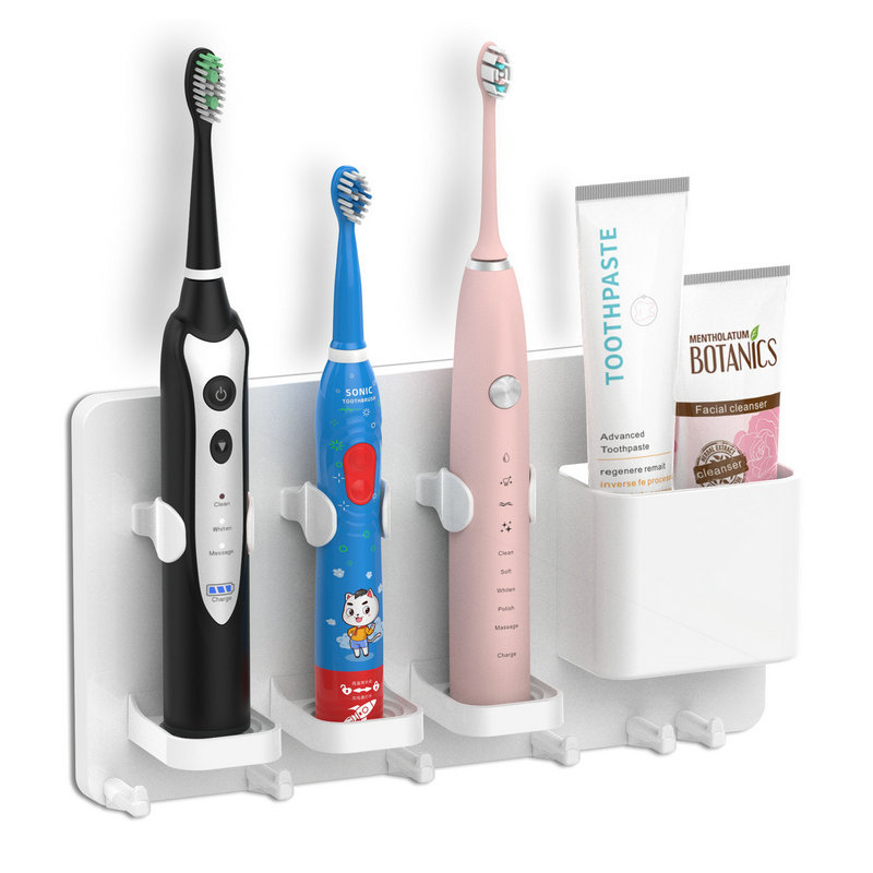 Adhesive Electric Toothbrush Holder Wall Mounted Bathroom Organizer
