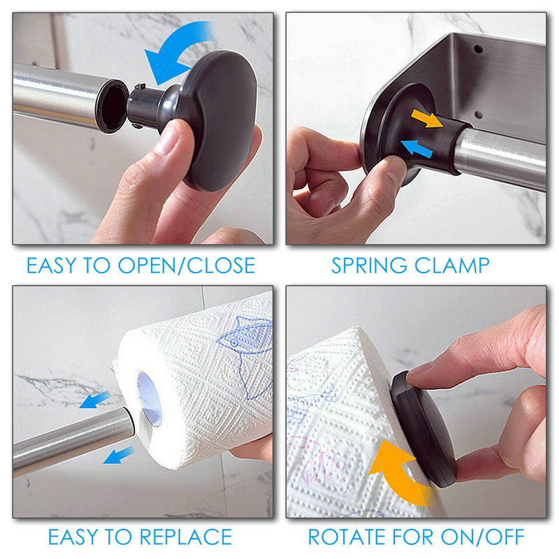 Simply-Tear Kitchen Paper Towels Holder Under Cabinet Brushed 2MM SUS304 Stainless Steel