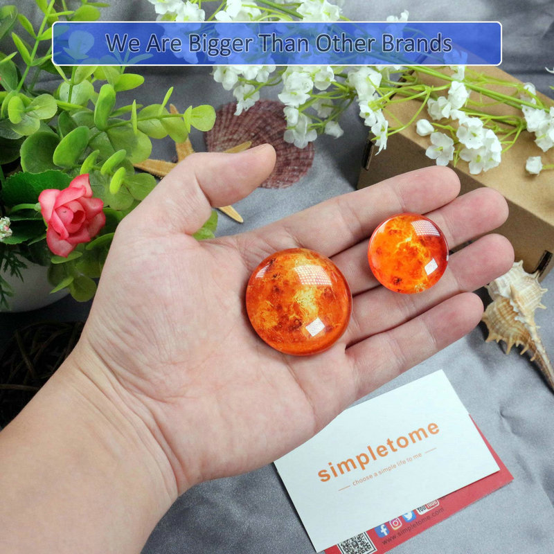 3D Glass Vivid HD Fridge Magnets Solar System Planets Series 12 Pack