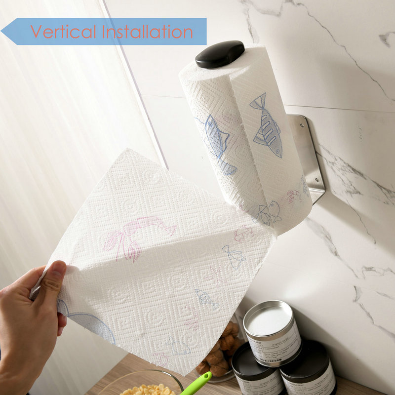 Simply-Tear Kitchen Paper Towels Holder Under Cabinet Brushed 2MM SUS304 Stainless Steel