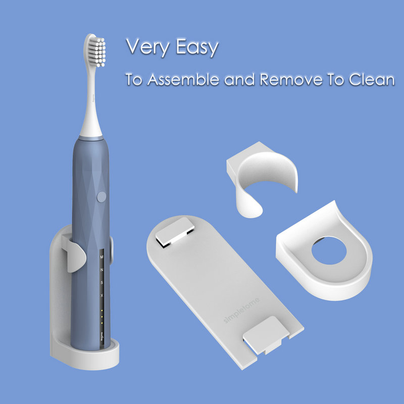 2-Pack Electric Toothbrush Holder – Wall Mount Shower Organizer, No Drill, White