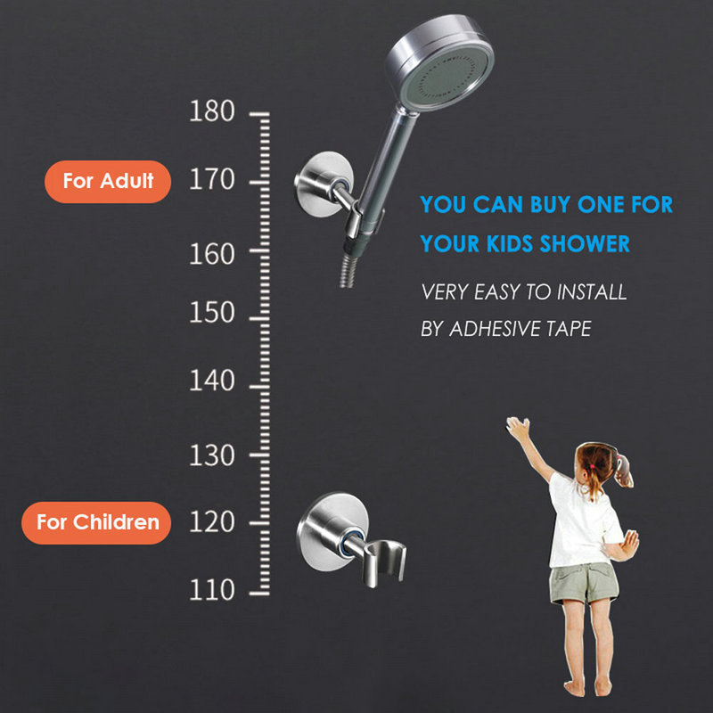 45° Adhesive Shower Head Holder Wall Mount Bracket