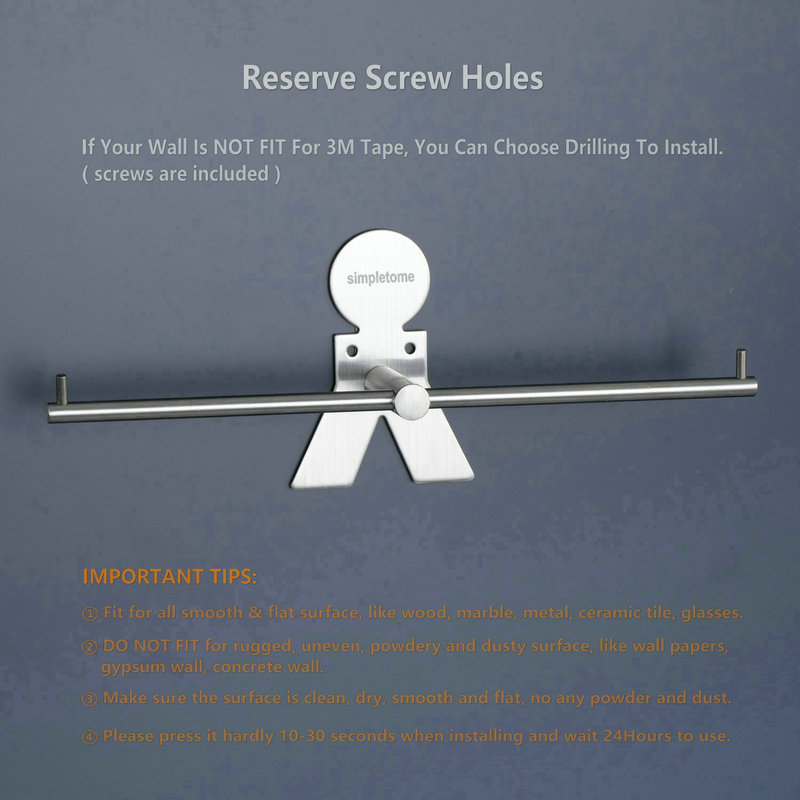 Clothes Hanger Storage Rack Organizer Wall Mount Adhesive OR Drilling