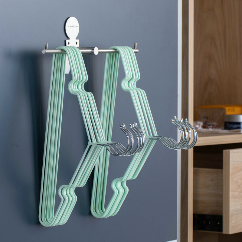 Clothes Hanger Storage Rack Organizer Wall Mount Adhesive OR Drilling