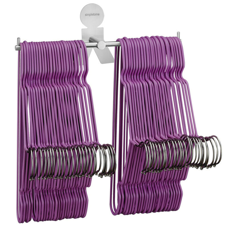 Clothes Hanger Storage Rack Organizer Wall Mount Adhesive OR Drilling