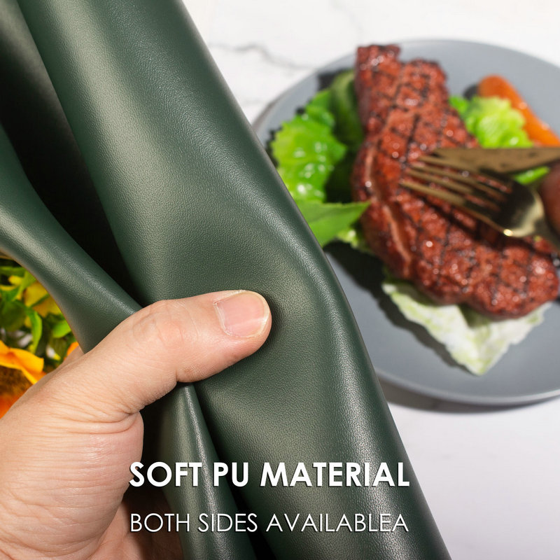 Double-Gilded Border Leather Placemats Wiping Cleaning Set of 4 - Brown