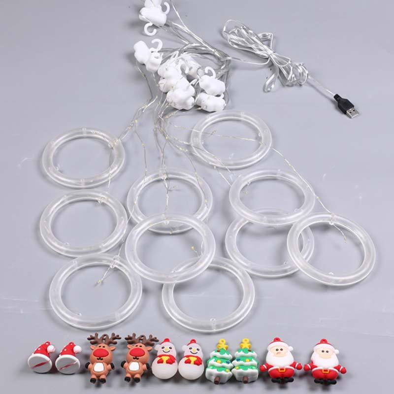 8 Twinkle Modes LED String Lights for Window Xmas Tree Indoor Decoration 3 x 0.5M - Warm White