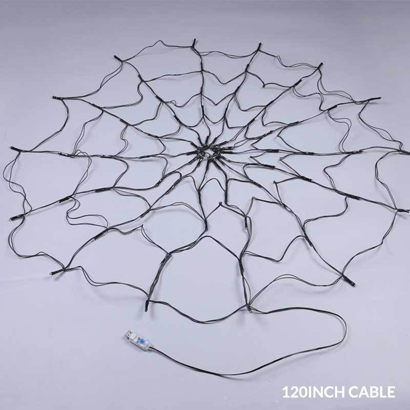 8 Twinkle Modes LED Spider Web Lights Decoration for Halloween Home Decor Diameter 40INCH