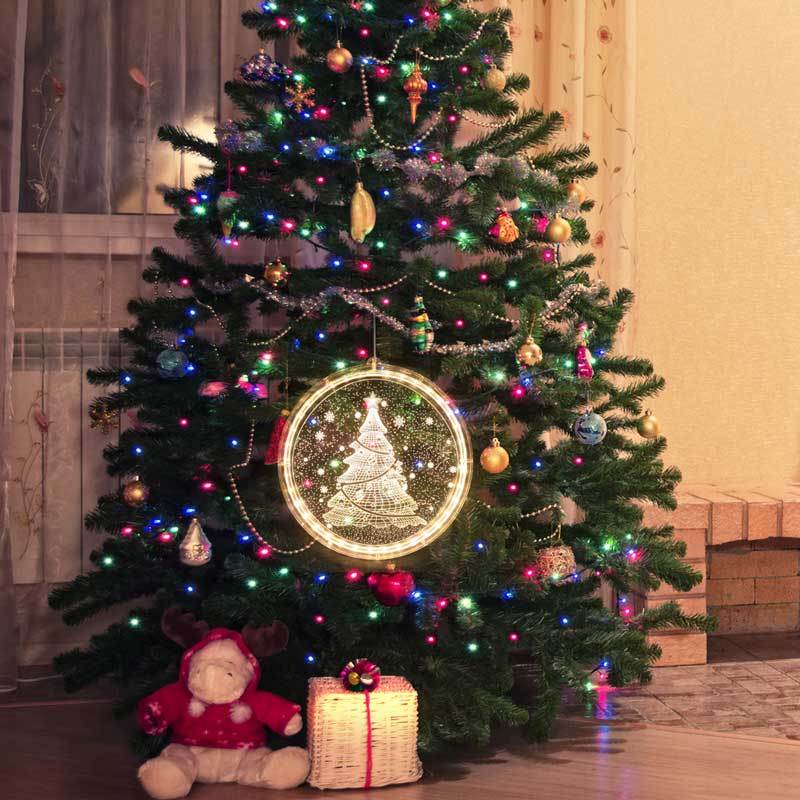 BIG LED 3D Christmas Tree Hanging Lamp Xmas Decorations Lights