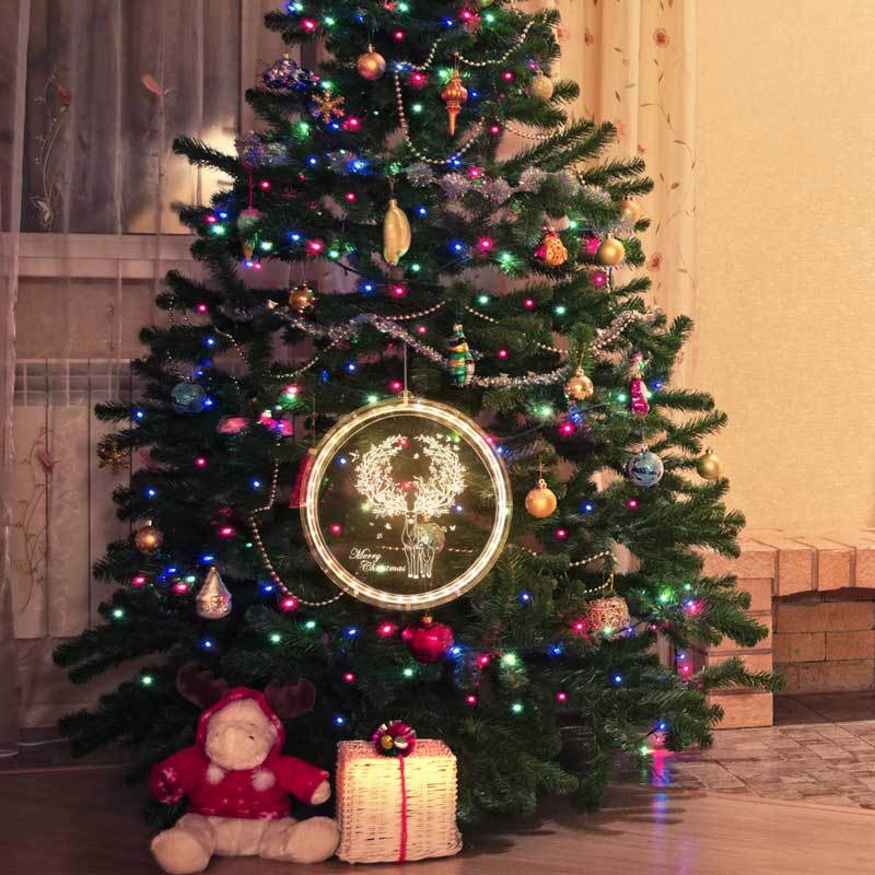BIG LED 3D Christmas Tree Hanging Lamp Xmas Decorations Lights