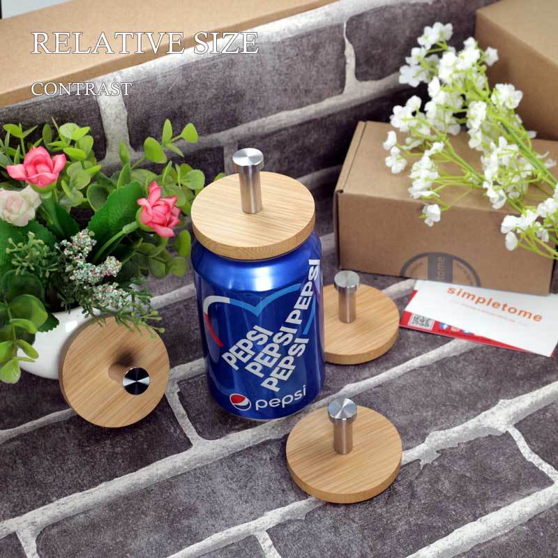 Bamboo Adhesive Hooks Heavy Duty for Coats Towels Bags 4PACK