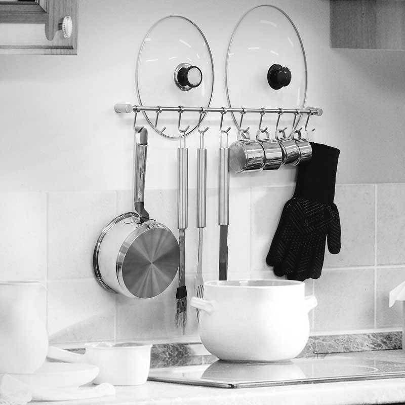 Utensil Rack for Kitchen Tool with 10 Hooks  22 Inch
