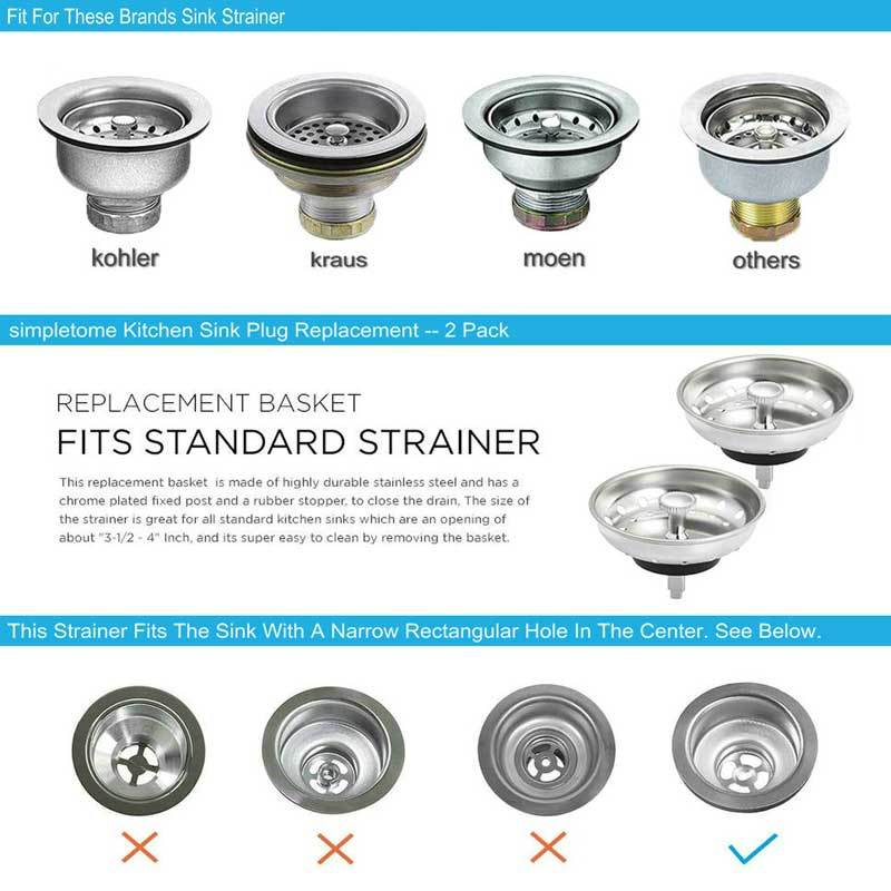 Kitchen Sink Strainer Replacement 2 Pack