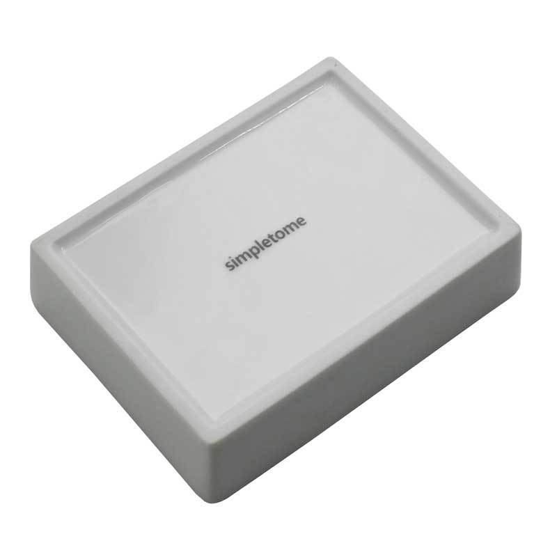 Ceramic Soap Dish Holder with Drain Keep Dry 304 Stainless Steel