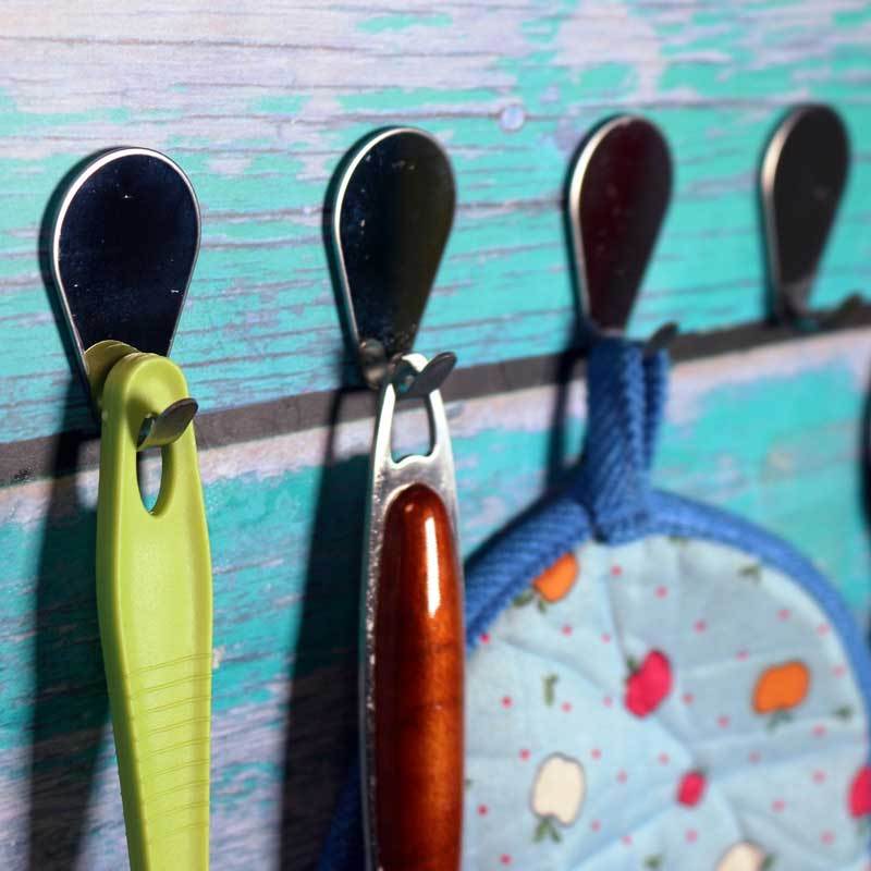 Mini Adhesive Hooks Strong 3M Tape SUS304 Stainless Steel 24PACK