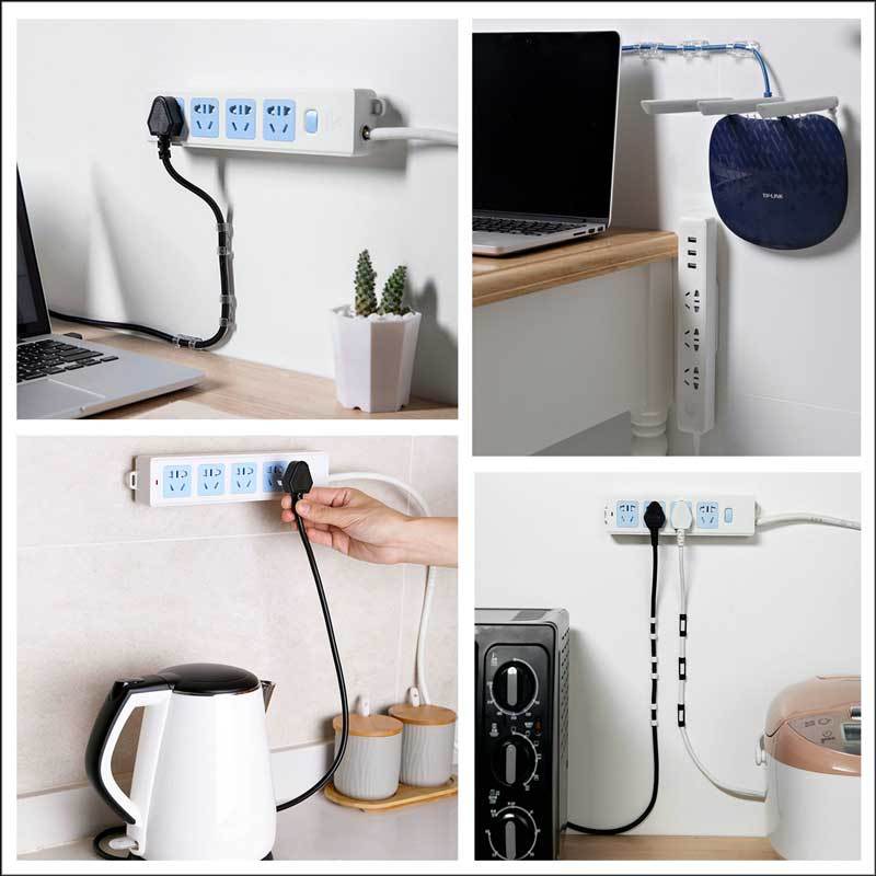 Adhesive Power Strip Holder Wall Mount Organizer 8PACK