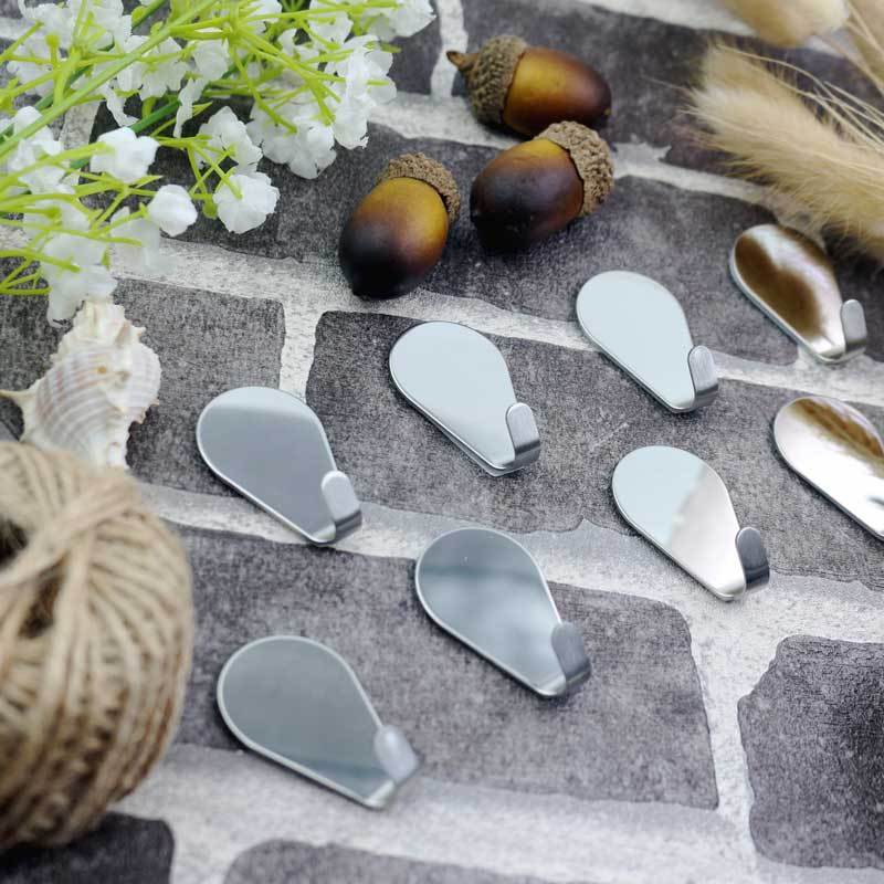 Mini Adhesive Hooks Strong 3M Tape SUS304 Stainless Steel 24PACK