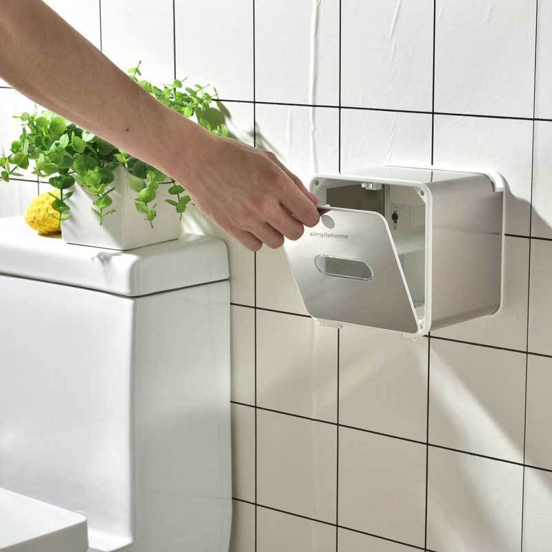 Adhesive Toilet Paper Holder with Shelf SUS304 Stainless Steel