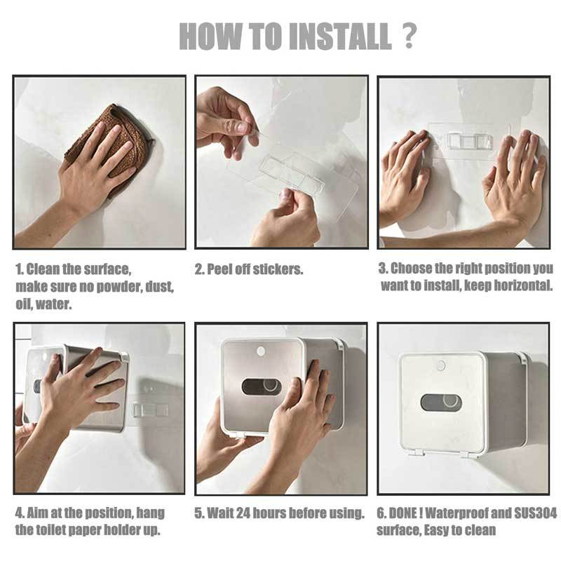 Adhesive Toilet Paper Holder with Shelf SUS304 Stainless Steel