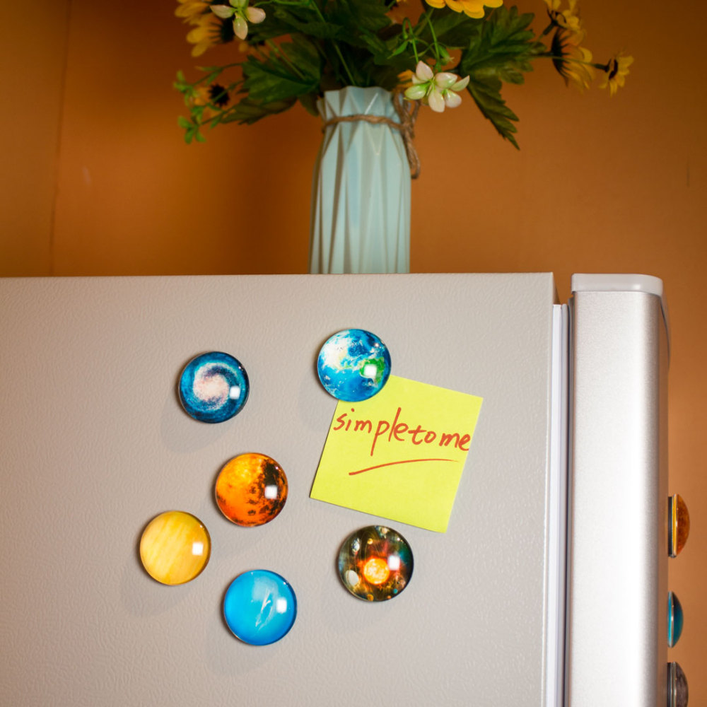 3D Glass Vivid HD Fridge Magnets Solar System Planets Series 12 Pack