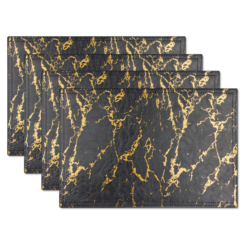 Leather Placemats Marble Pattern Wiping Cleaning Set of 4