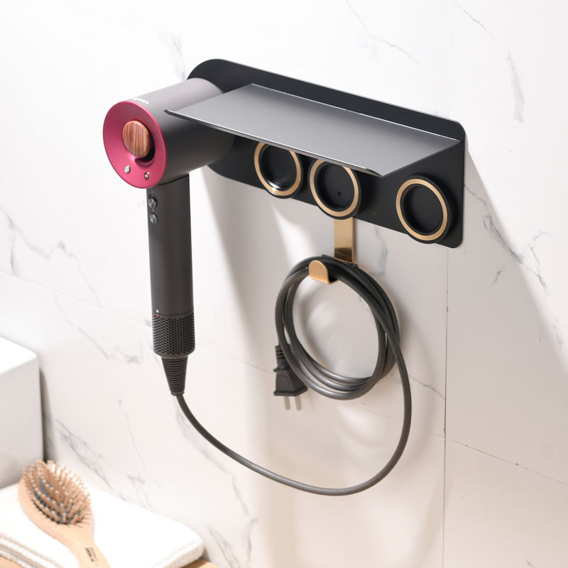 2 In 1 Wall Mount Organizer for Dyson Supersonic Hair Dryer with Storage Rack