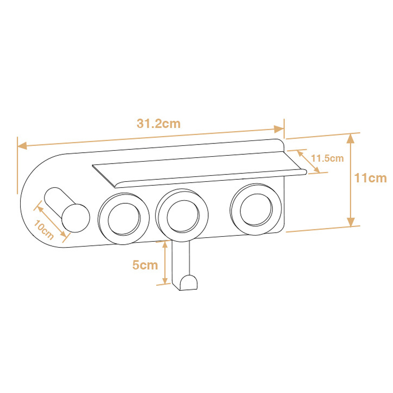 2 In 1 Wall Mount Organizer for Dyson Supersonic Hair Dryer with Storage Rack