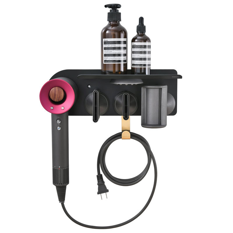 2 In 1 Wall Mount Organizer for Dyson Supersonic Hair Dryer with Storage Rack