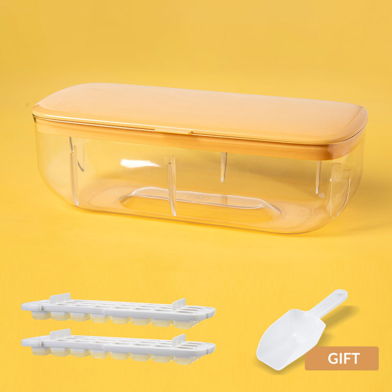 ONE PRESS RELEASE Ice Cube Trays With Lid, Bin, Scoop and Plate