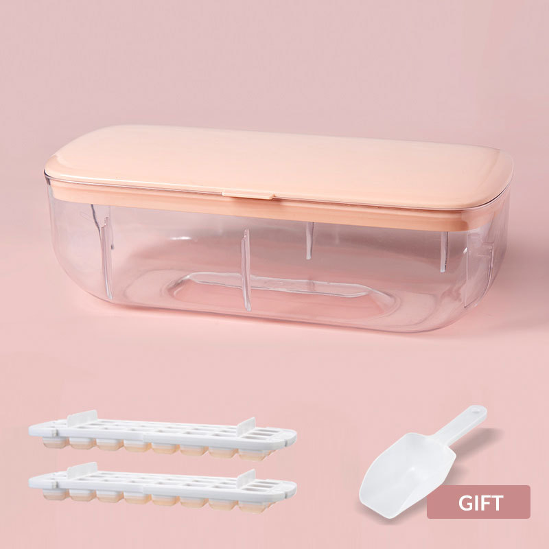 ONE PRESS RELEASE Ice Cube Trays With Lid, Bin, Scoop and Plate