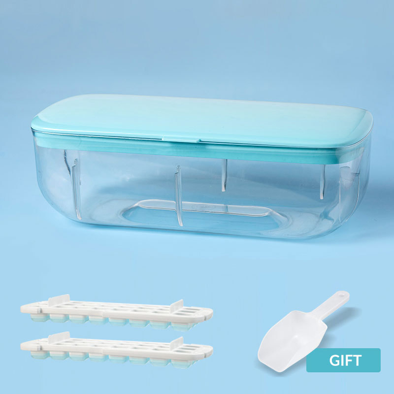 ONE PRESS RELEASE Ice Cube Trays With Lid, Bin, Scoop and Plate