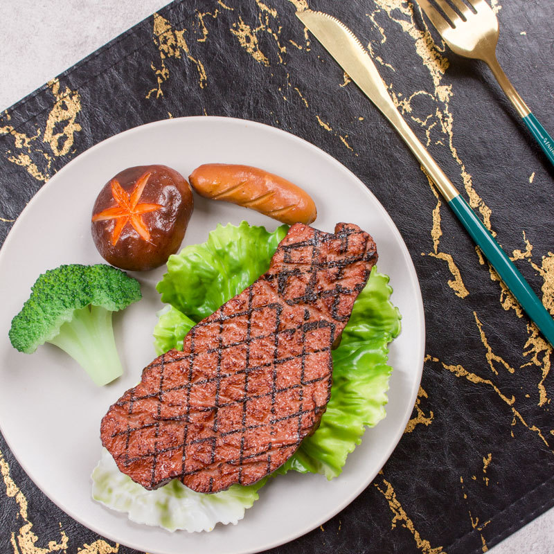 Leather Placemats Marble Pattern Wiping Cleaning Set of 4