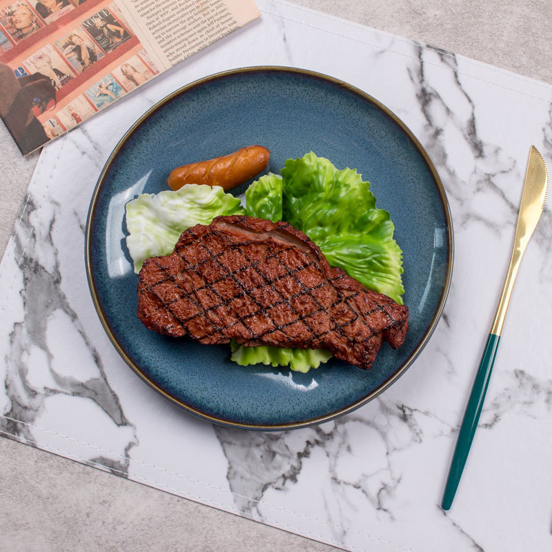 Leather Placemats Marble Pattern Wiping Cleaning Set of 4